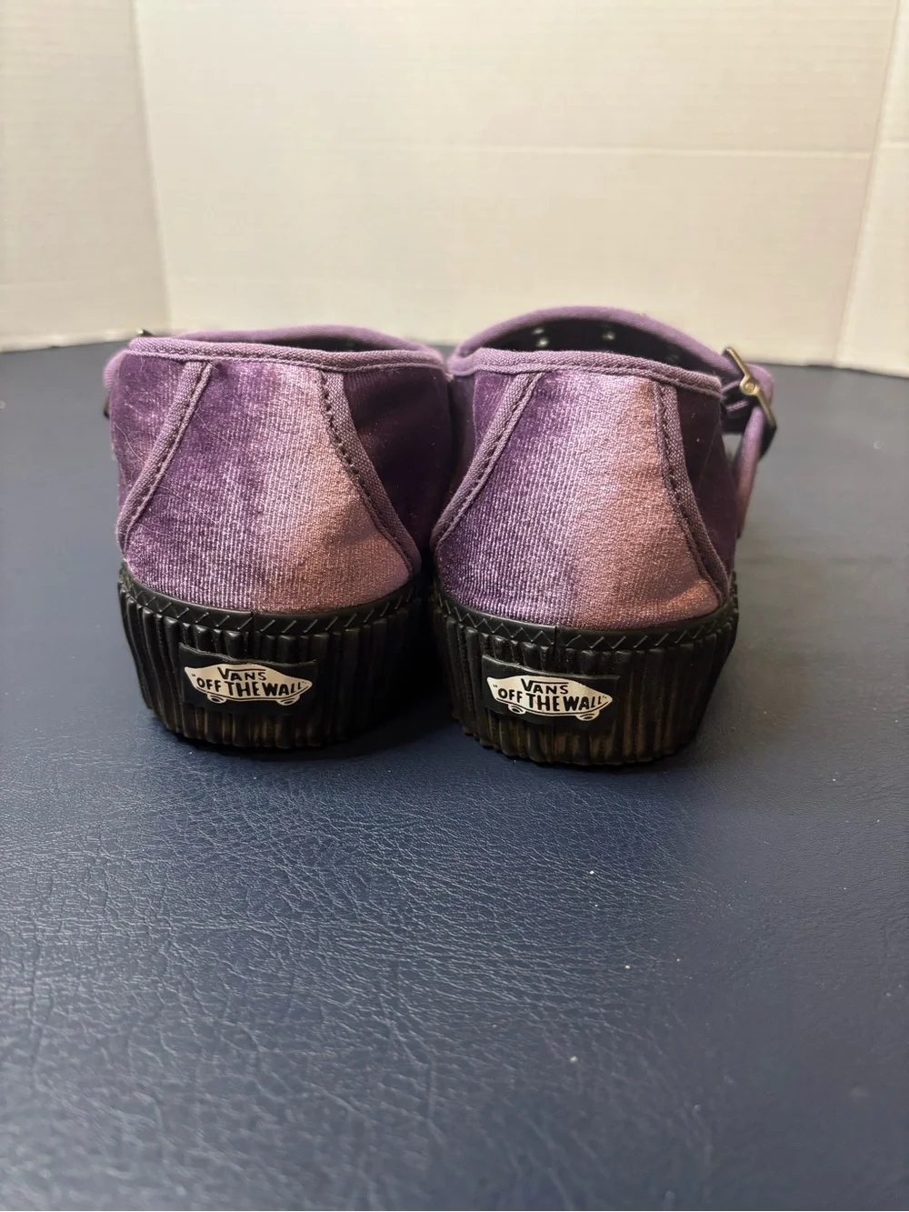 Vans women’s grape jam creeper Mary Jane buckle shoes sz 8.5 velvet